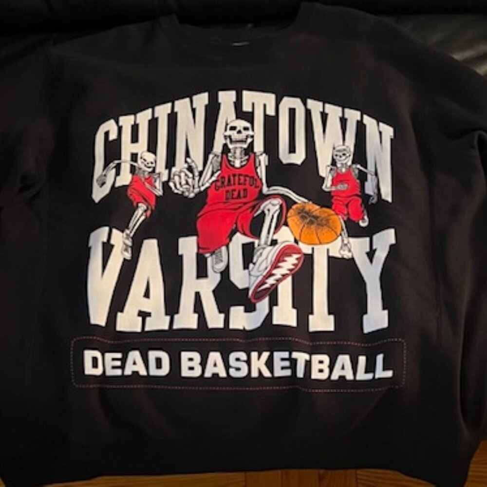 Grateful Dead Chinatown Market Dead Basketball XL Black Sweatshirt